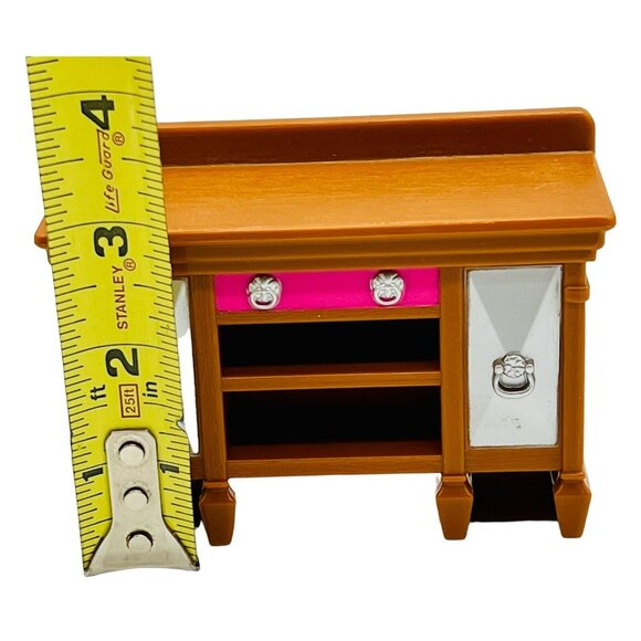 Fisher Price Loving Family Dollhouse Dining Room Hutch Buffet N7299 Brown 2008 - Picture 2 of 6